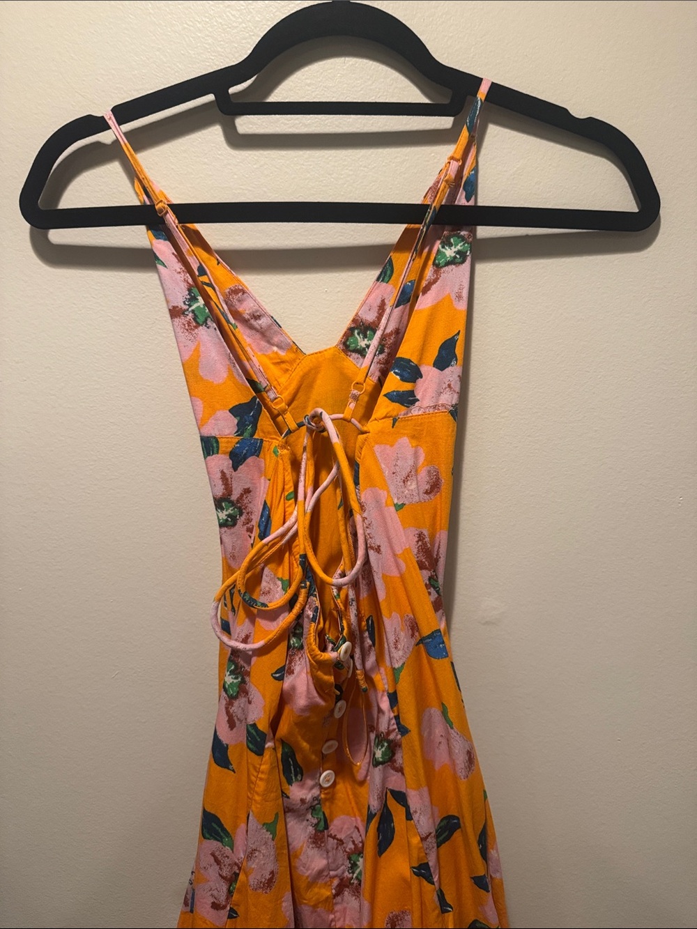 Free People Orange Floral Spaghetti Strap Maxi Dress - Picture 3 of 5